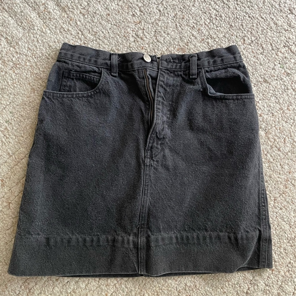 Bonjour Black Denim Mini Skirt